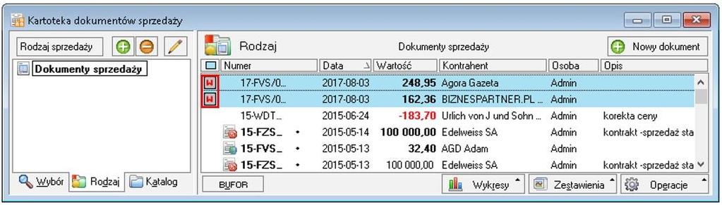 Wyeksportowanym dokumentom zostanie przypisany znacznik.