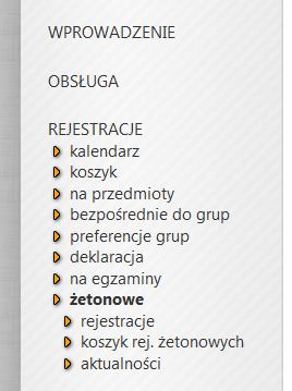 Do uczestnictwa w rejestracji są konieczne żetony odpowiedniego typu.