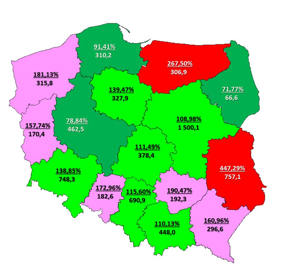 ZADŁUŻENIE WOJEWÓDZTW NA DZIEŃ 31.12.2015 R.