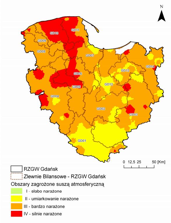 meteorologicznej obserwuje się znaczne obniżenie poziomu zalegania wód podziemnych; Susza w sensie gospodarczym - będącą skutkiem wymienionych procesów fizycznych odnoszącą się do zagadnień
