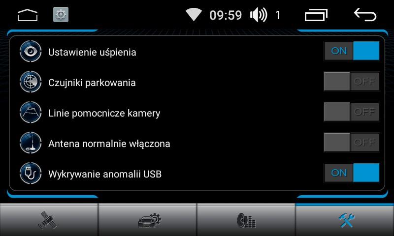 Domyślna głośność przy załączeniu - ustaw odpowiednią głośność. Ustawienie koła kierownicy (SWC) przyporządkuj funkcje urządzenia do przycisków z kierownicy.