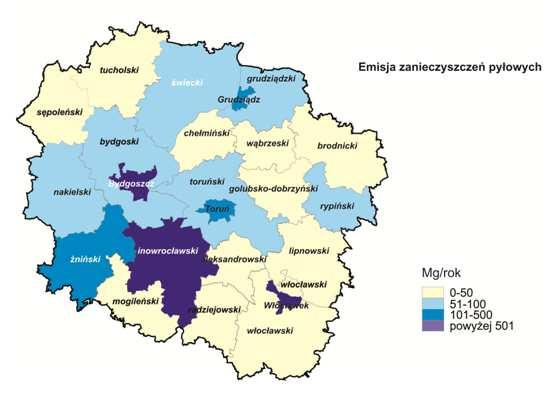 pomorskiej ze względu na SO 2 i NO x (uzyskała klasę