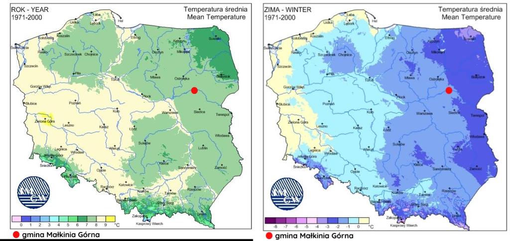 Program Rewitalizacji dla Gminy Małkinia Górna na lata 2016-2022 Green Key średniej temperatury w kraju.