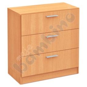 Komoda niska Komoda z min. 3 szufladami wykonana z płyty laminowanej o gr. ok. 18 mm. wym. ok. 76 x 40 x 80 cm Kolor np.