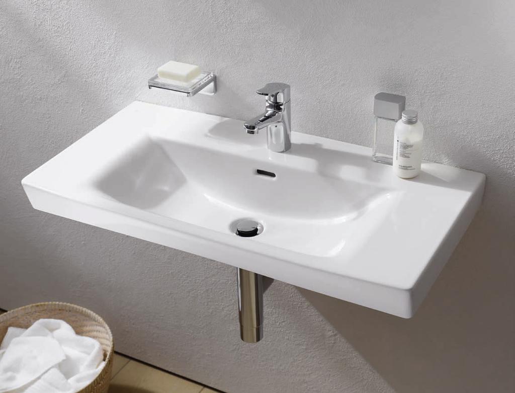 LAUFEN PRO N Umywalki 100 x 42 cm 80 x 42 cm Dobre wzornictwo wyróżnia się wykonaniem i wyglądem, które będą atrakcyjne przez wiele