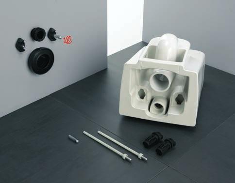LAUFEN EASYFIT Firma LAUFEN opracowała rewolucyjny system montażu ściennego misek WC, bidetów i