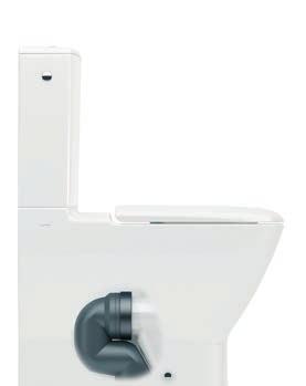 PODWÓJNY ODPŁYW Podwójny odpływ, który jest oferowany w większości misek WC LAUFEN, umożliwia niezwykle łatwy montaż toalety zarówno w