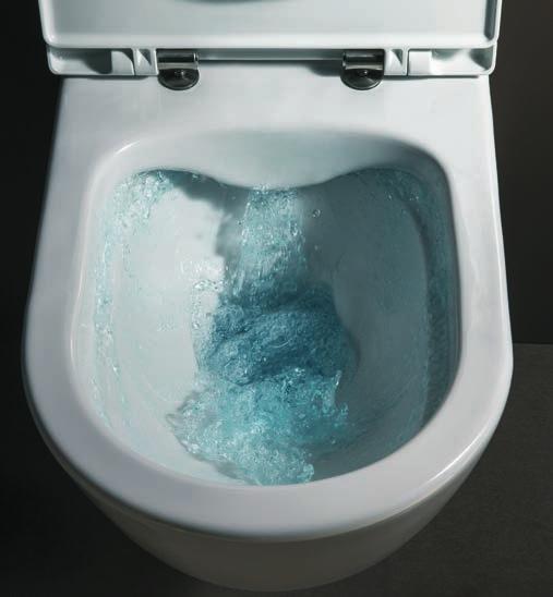 Miska WC LAUFEN pro rimless pozbawiona jest wewnętrznego kołnierza.