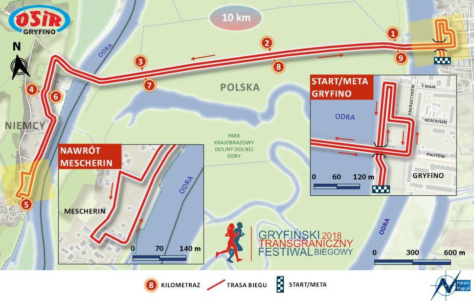 5. GRYFIŃSKI TRANSGRANICZNY FESTIWAL BIEGOWY 49 Polsko-niemiecki Bieg Doliną Dolnej Odry REGULAMIN ORGANIZATOR:, Urząd Miasta i Gminy Gryfino - Ośrodek Sportu i Rekreacji w Gryfinie