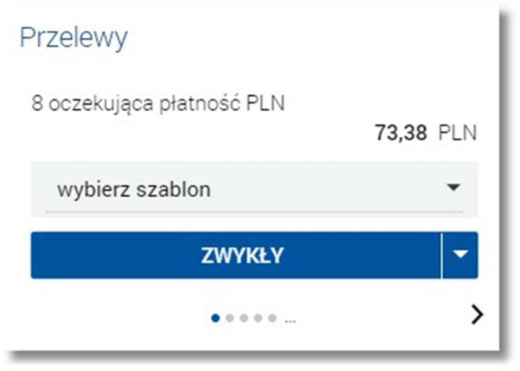 pobrania potwierdzenia przekazania przelewu do realizacji, modyfikacji zlecenia stałego, przeglądania listy szablonów przelewów, przeglądania szczegółów szablonu przelewu, dodania szablonu przelewu,