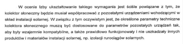 Zamawiający w opisie przedmiotu zamówienia zawarł wymóg maksymalnej temperatury stagnacji 215 C.