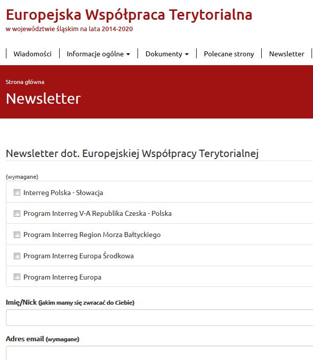 NEWSLETTER Zapraszamy