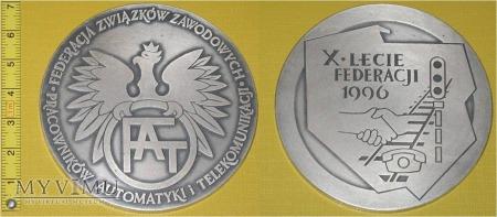 Medal kolejowy - związkowy FZZPAiT Medal kolejowy - związkowy FZZPAiT X - LECIE FEDERACJI 996 / FEDERACJA ZWIĄZKÓW ZAWODOWYCH PRACOWNIKÓW