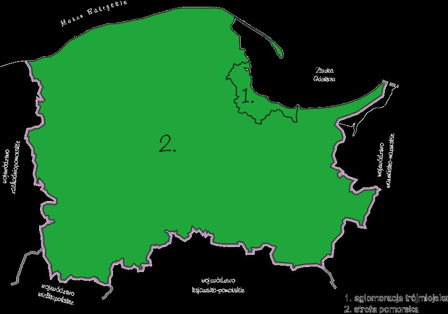 Ocena roczna - strefy w województwie pomorskim 1. aglomeracja trójmiejska 2.