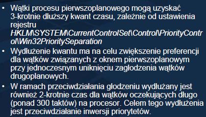 Brak zanikania oznaczałby, że wątek nigdy nie utraci swojego kwantu, jeśli tylko będzie zgłaszał jakieś żądanie tuż przed jego upływem.