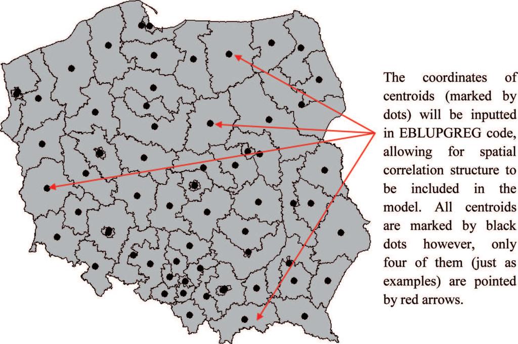 166 Tomasz Klimanek Figure 1. Centroids of small domains NUTS4 7.