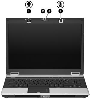 Elementy wyświetlacza Składnik (1) Wewnętrzne mikrofony (2) (tylko wybrane modele) (2) Wskaźnik kamery internetowej (tylko wybrane modele) Umożliwiają nagrywanie dźwięku.