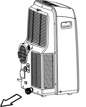 20b In dehumidification mode, remove the top drain plug on the back of the appliance and connect the drain hose (sold separately). Use 3/4 hose with 5/8 coupling with external thread.