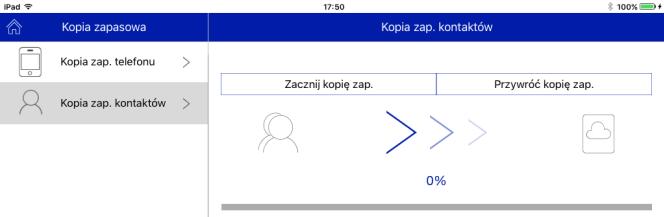 Wybierz opcję Rozpocznij tworzenie kopii zapasowej, a wówczas kopia zapasowa Twoich kontaktów zostanie utworzona; po zakończeniu otrzymasz potwierdzenie z nazwą utworzonego pliku vcard (.vcf).