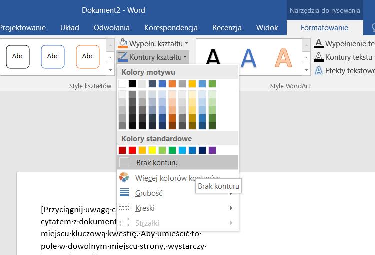 Ramki tekstowe można używać do specjalnej stylizacji tekstu, umieszczenie go w