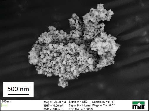 hydrothermally produced at: a) 100 C, b)150 C, and c) 200 C, using