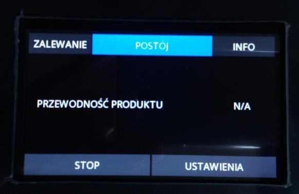 Jeżeli aktywne są klucze parametrów procesu oraz podłączone odpowiadające im czujniki to w oknie informacyjnym wyświetlane są następujące informacje: PRZEWODNOSĆ WEJSCIOWA WODY PRZEWODNOSĆ