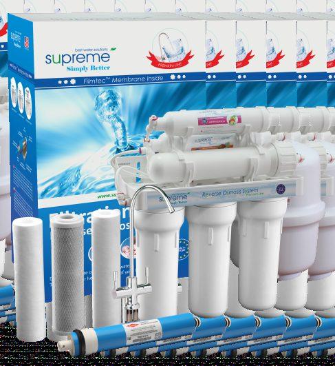 Najwyższej jakości oryginalna membrana TM FILMTEC o wydajności 100 GPD (378 l/24h). Wysokiej jakości liniowy wkład z węglem z łupin orzechów kokosowych - szybkozłączka.