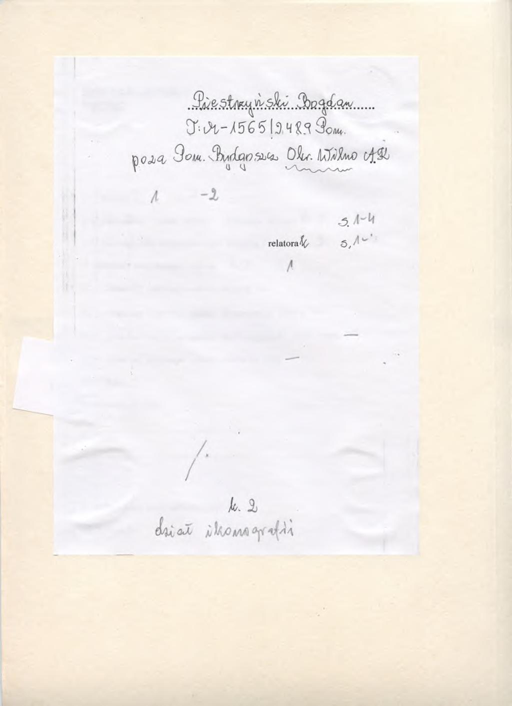 SPIS ZAWARTOŚCI TECZKI I./l. Relacja pu ^. <f\ & I./2.