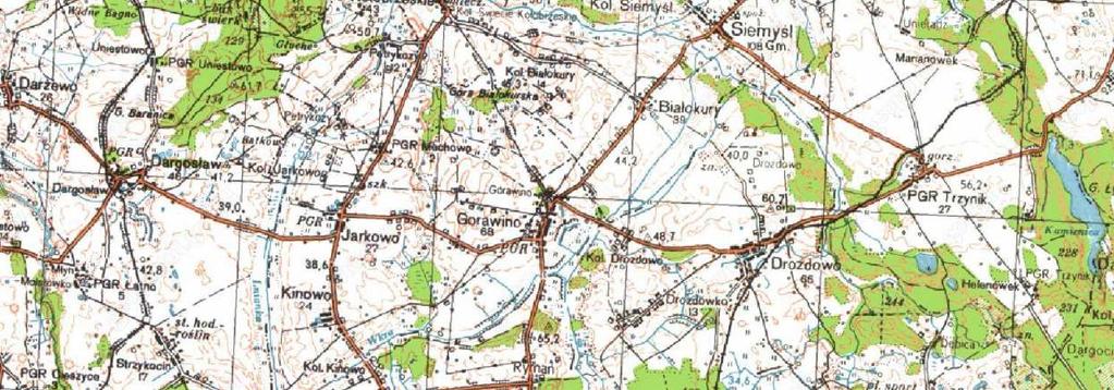 4. OPIS TERENU Dokumentoany obejmuje fragment drogi poiatoej nr 0259Z Rościęcino Rzesznikoo na odcinku Roscięciono droga krajoa nr 6 (Rzesznikoo).