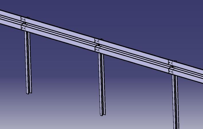 Model geometryczny badanego fragmentu bariery ochronnej wykonano z wykorzystaniem oprogramowania CAD (Computer Aided Design) program CATIA V5.