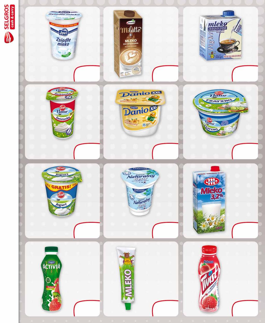 MLEKO UHT DO SPIENIANIA 3,2% 1 L mleko UHT do spieniania 0% 1 l w cenie: 2.29, z VAT 2.41 po 30713663 ZSIADŁE MLEKO 370 G po lub po 4 szt. 38978607 1 29 z VAT 1.36 2 39 z VAT 2.