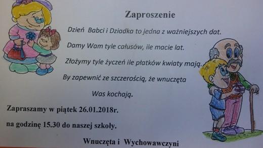 Dzieci z klas I III poświęciły wiele czasu, by przygotować uroczystość z tej właśnie okazji. Uczniowie klasy I a mają dla Babć i Dziadków wiele ciepłych słów. Kochany Dziadku i Kochana Babciu!