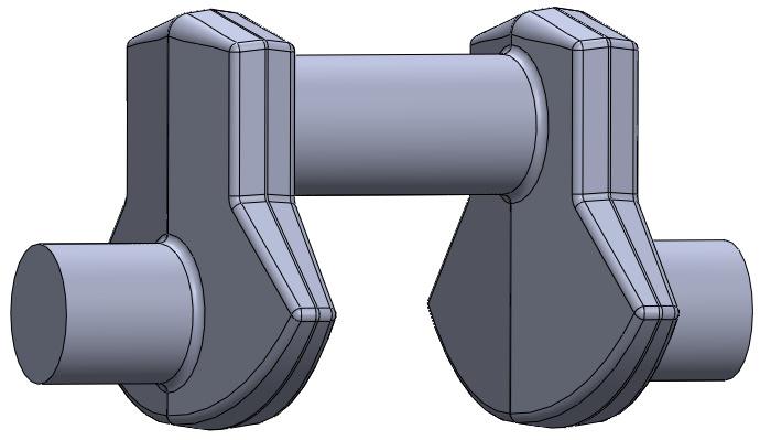 Pochylenia, Lustro Zagadnienia. Wyciągnięcie/dodania/bazy, Pochylenia ścian, Lustro (ewent. wstawianie części, łączenie części) Wykonajmy model korbowodu jak na rys. 1 (zobacz też rys.