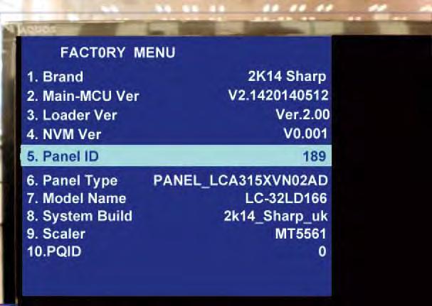 LA35XVN0AD Aktualny numer identyfikacyjny panelu ID