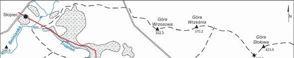252 Sesja terenowa Fig. 2. Lokalizacja nowych profili badawczych (14B, D) na tle szkicu sytuacyjnego torfowiska Bia e ugi (wg urka i in., 2001).