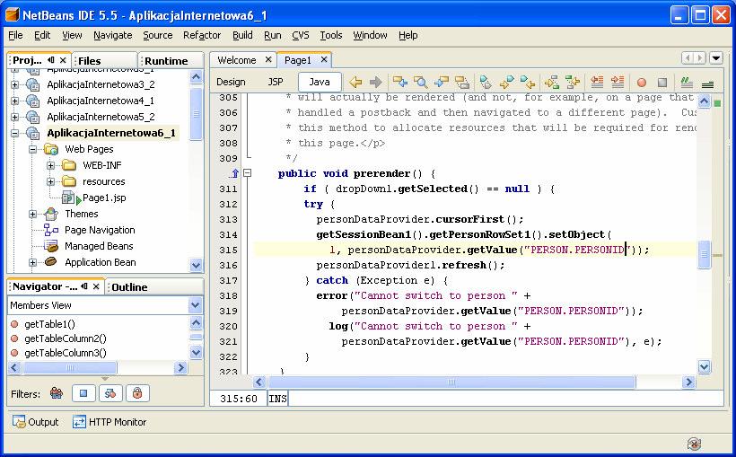 8.3. metoda prerender() //inicjowanie zawartości komponentu table1 public void prerender() { if ( dropdown1.