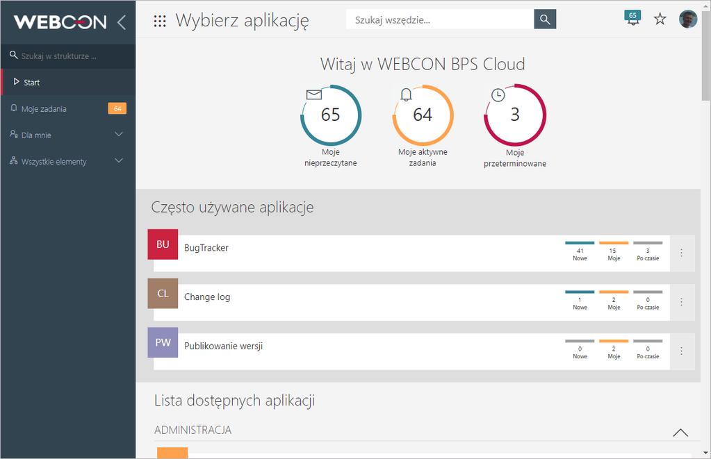 Poziom dostępu do danych, czyli widoczność poszczególnych elementów procesu na raportach, nadal definiowany jest niezależnie dla każdego z procesów. 3.1.2.