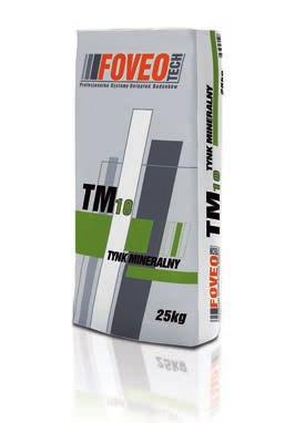 budynków. Tynk Mineralny TM 10 występuje w wersji białej lub szarej do malowania farbami elewacyjnymi: FA 10, FAT 15, FT 20, FSS 25 lub FN 30.