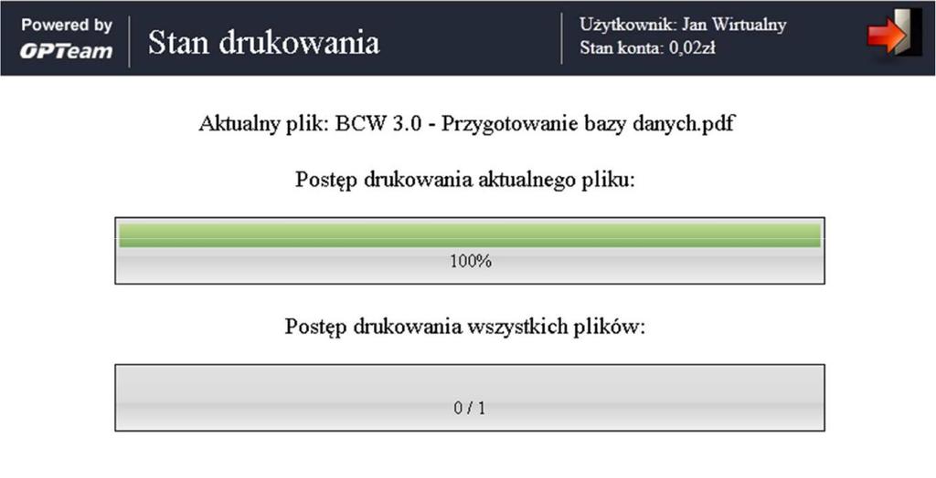 Ekran Ustaw i drukuj pojawia się po wciśnięciu przycisku na Ekranie Drukowania.