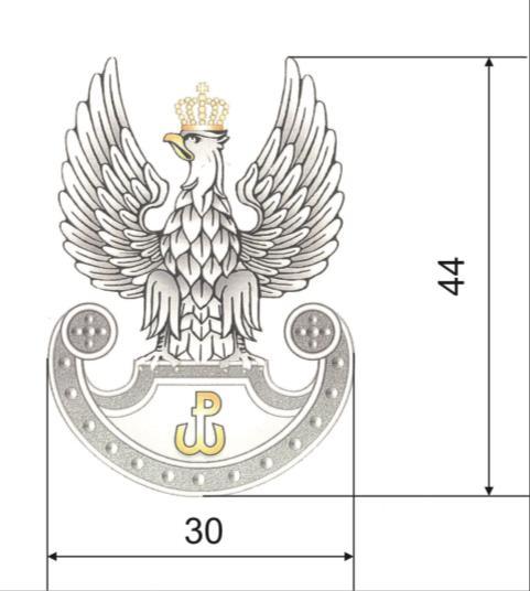 8 Emblemat z haftowanym orłem wojsk obrony terytorialnej 8.2 Opis ogólny Emblemat z haftowanym orłem wojsk obrony terytorialnej umieszczony jest na przodzie czapki-rogatywki polowej.