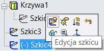 na przeciwległą ścianę: zaznacz w drzewie ostatnio wykonany szkic i zastosuj skrót klawiaturowy Ctrl+C (kopiowanie), zaznacz