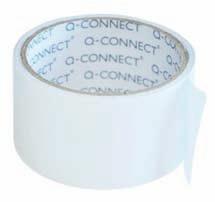 Taśma dwustronna Q-Connect Dwustronna taśma samoprzylepna do mocowania listew, dywanów, profili, itp. Długość taśmy: 5 m lub 10 m. Szerokość taśmy: 38 mm lub 50 mm. Grubość: 90 μm. Średnica rolki: 3.