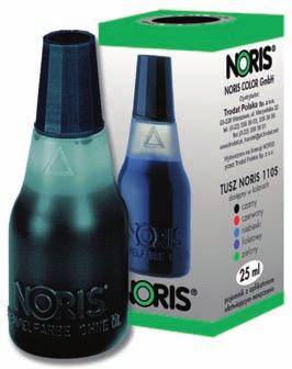 Tusz NORIS 110s Uniwersalny tusz wodny Noris 110S do pieczątek ręcznych i samotuszujących, z gumową lub polimerową płytką stemplującą.