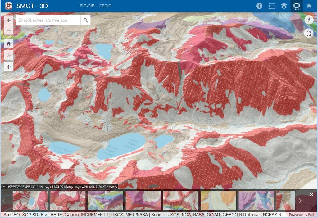 geologiczna Tatr w skali 1:10000 mapa zakryta Szczegółowej mapy geologicznej Tatr w wersji 3D Hałdy województwa