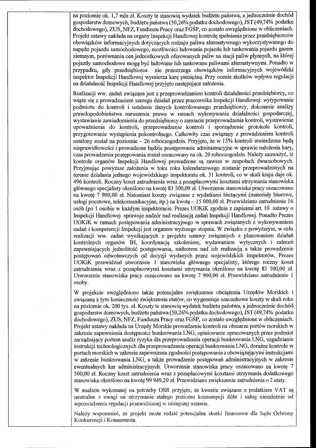 na poziomie ok. 1,7 mln zł.