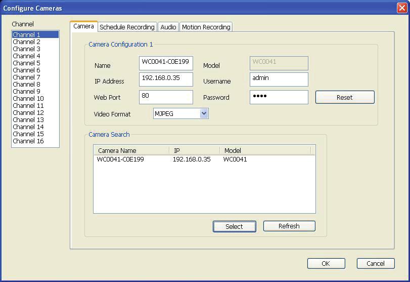 14. Należy kliknąć na przycisk System configure (Konfiguracja systemu) po czym pojawi się okno menu. Należy wybrać Configure Cameras [Konfiguracja kamer] w celu wykonania konfiguracji. 15.