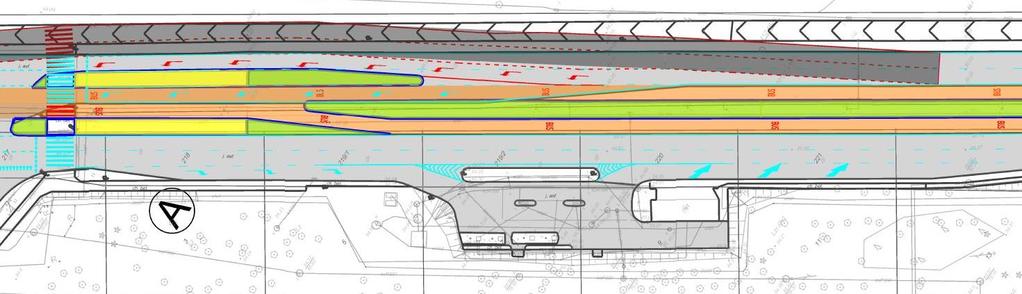wariant 2b. 5) Skrzyżowanie z ul. Wóycickiego. Na południowym wlocie na skrzyżowanie zakłada się platformę przystankową przystanku autobusowego Park Młociński.