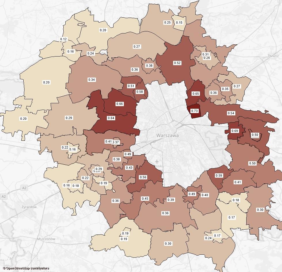 Koncepcja wybudowania buspasa na DK7, pomiędzy Łomiankami a Warszawą, w ciągu ulic: Kolejowej i Pułkowej 70 [%] 42.34 2.67 2.75 2.79 5.3 5.27 4.96 4.76 4.36 4.32 4.08 4.03 3.51 3.04 2.94 2.