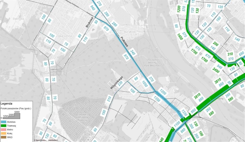 Koncepcja wybudowania buspasa na DK7, pomiędzy Łomiankami a Warszawą, w ciągu ulic: Kolejowej i Pułkowej 82 Rys. 6.19.