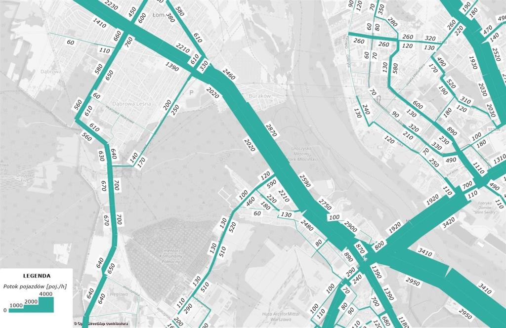 Koncepcja wybudowania buspasa na DK7, pomiędzy Łomiankami a Warszawą, w ciągu ulic: Kolejowej i Pułkowej 85 Rys. 6.25.